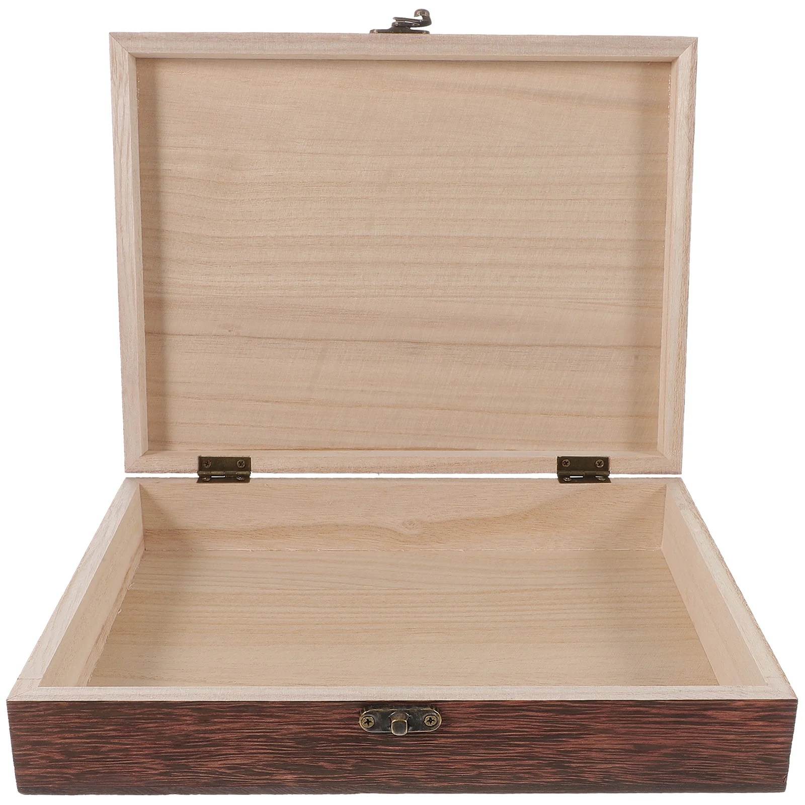 Wooden Storage Box Jewelry Container Keepsake Boxes with Locks Bins Vintage Case Practical Organizer Chest Treasure Tray