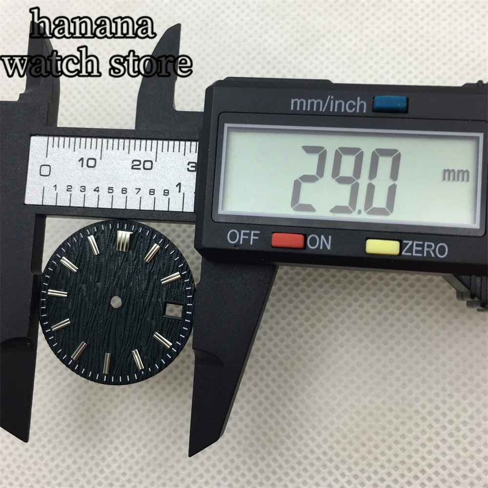 BLIGER 자동 무브먼트 시계 변경 부품, 날짜 3.0, 블랙 화이트 블루 그린 다이얼, NH35 NH36 에 적합, 29mm