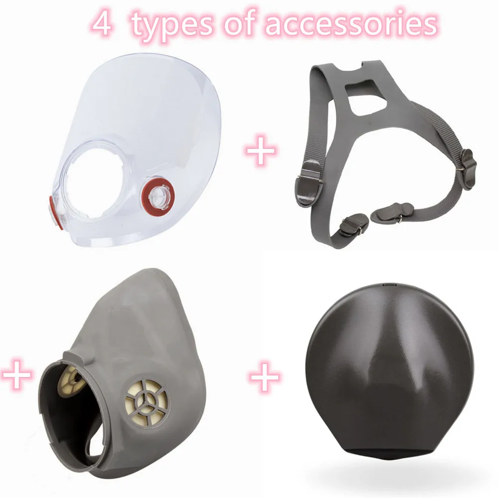 

4 pcs/Set 6898+6897+6894+6864 Accessories For 3M 6800 Gas Mask Face Shield Headband Valve Nose Cover