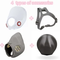 4 pcs/Set 6898+6897+6894+6864 Accessories For 3M 6800 Gas Mask Face Shield Headband Valve Nose Cover