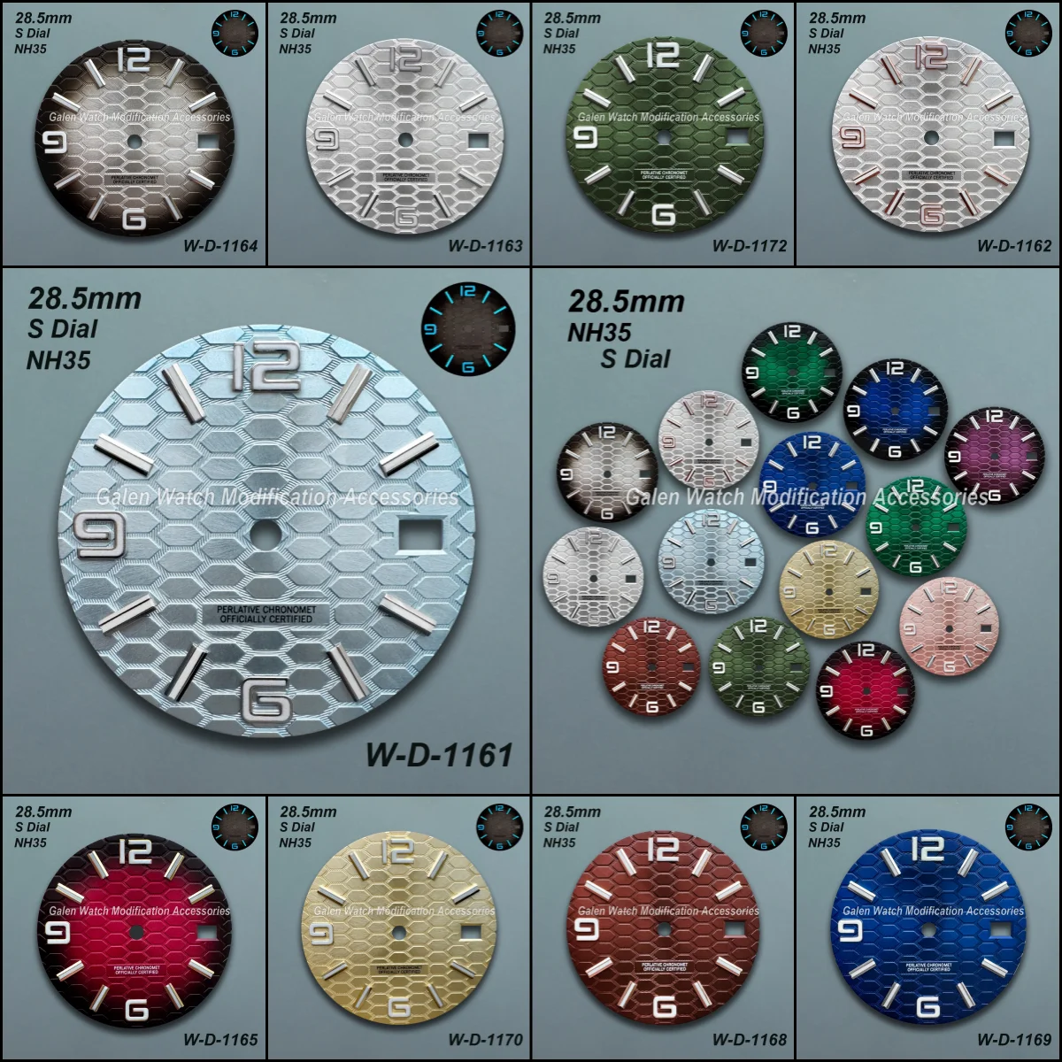 

28.5mm S Logo Diving Dial Fit NH35/NH36/4R Japanese Movement Ice Blue Luminous High-Quality Watch Modification Accessories