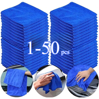 1-50Pcs Microfiber Towels Car Wash Drying Cloth Towel Household Cleaning Cloths Auto Detailing Polishing Cloth Home Clean Tools