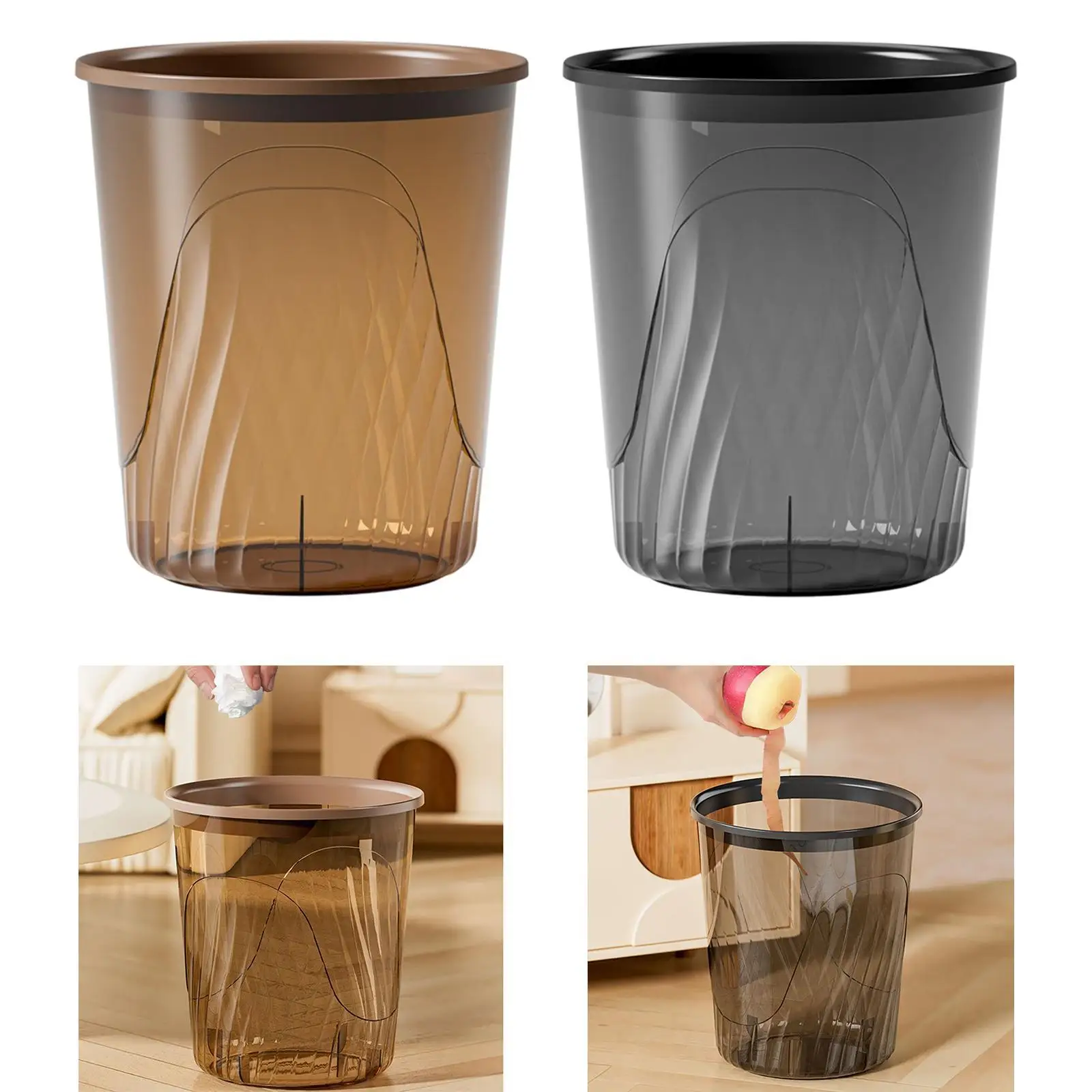 Trash Can Rubbish Bin Large Capacity Stylish Paper Basket Trash Bin Wastebasket for Office Laundry Room Dorm Kitchen Bedroom