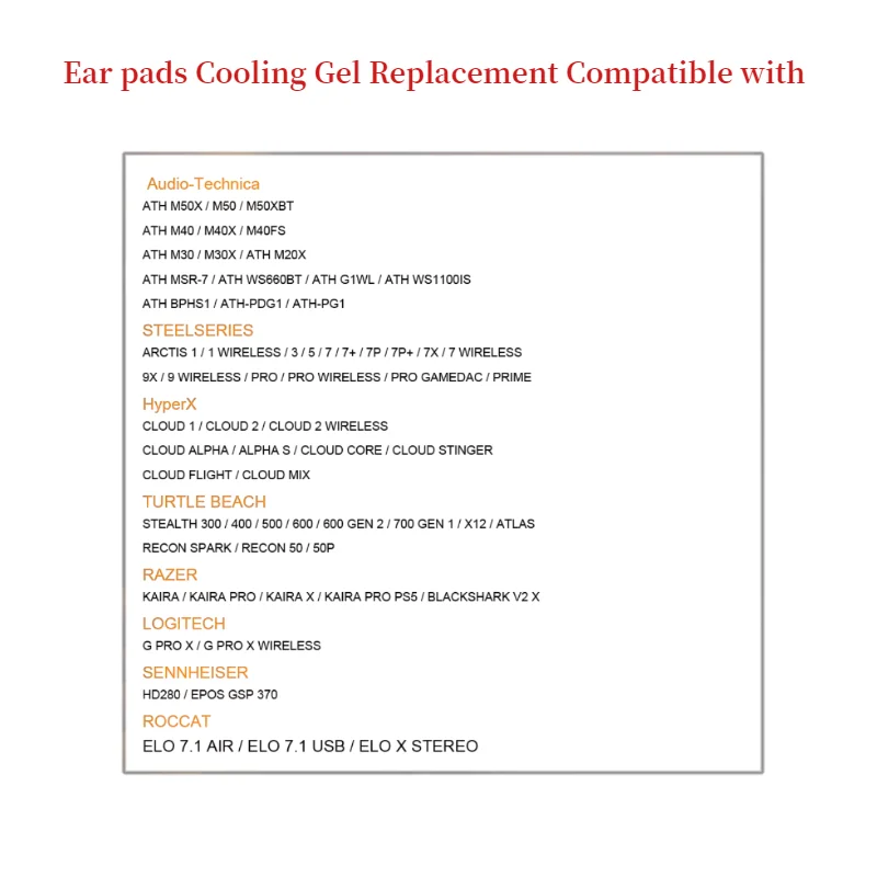 Per SENNHEISER HD280/ EPOS GSP 370 auricolare Gel di raffreddamento Cuscino auricolare Cuscinetti in memory foam di ricambio Cuscinetti auricolari