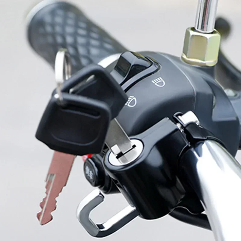 Cerradura para casco nuevo para vehículo eléctrico, artefacto de seguridad antirrobo fijo, batería, cuerda de alambre para motocicleta, gancho de bloqueo para sombrero, accesorios de bloqueo
