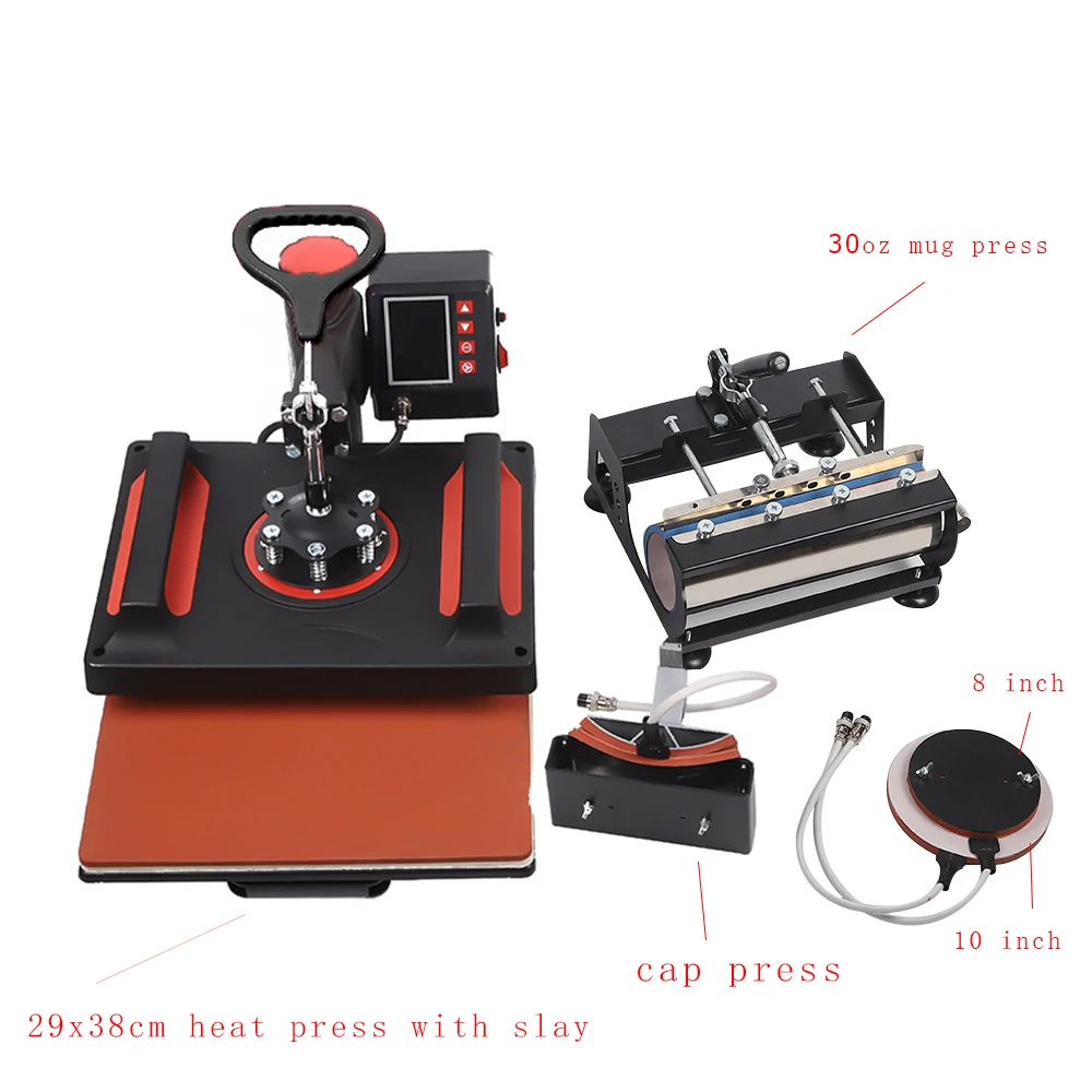 29x38cm Pull-out Combo Sublimation Heat Press Machine for T-Shirt Phone Case Puzzle Bottles Mugs for Crafts And DIY Projects