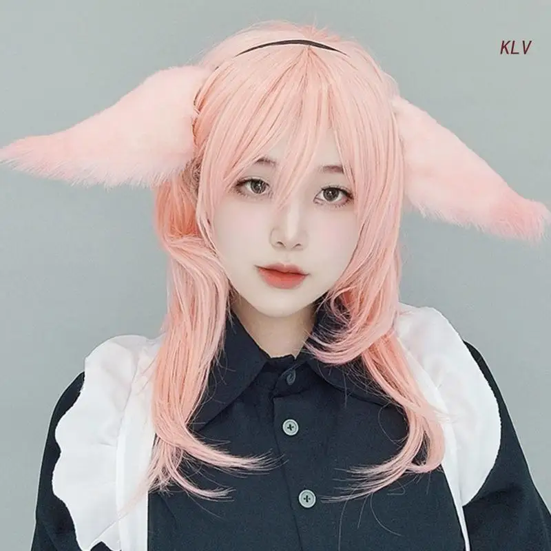 Cosplay Cartoon Roze Kleur Vossen Oren Haar Hoepel Vrouw Make-Up Hoofdband Voor Easter Halloween Cosplay Haaraccessoires