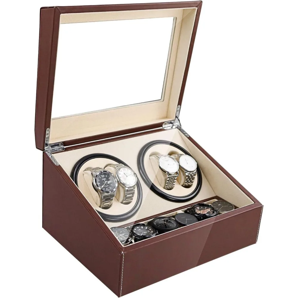 

Automatic Watch Winder, 4+6 Automatic Watches Winders Storage Display Box Watch Winders Case