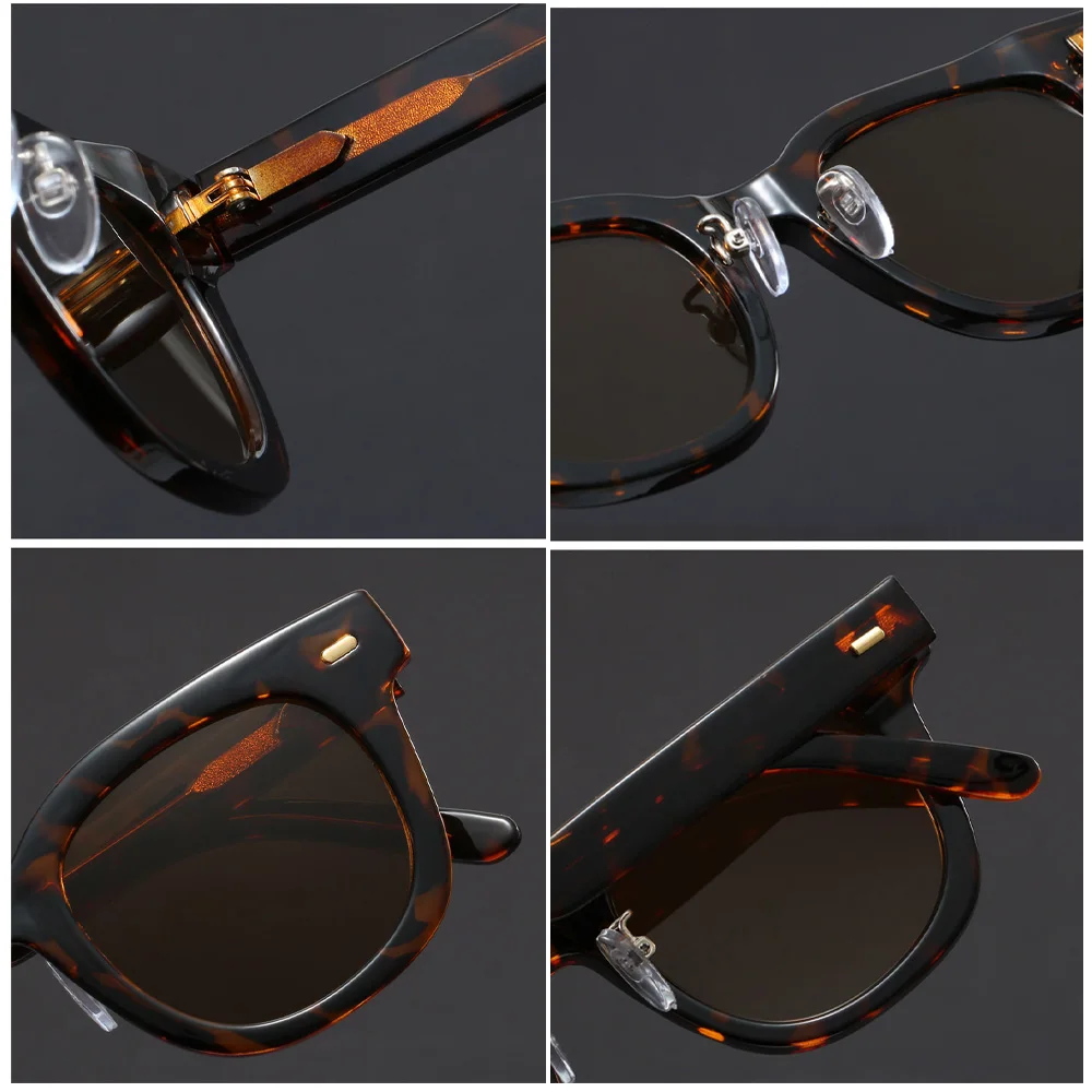 Thick Frame Two-color Glasses Handmade Retro Men's Literary Myopia Glasses Square Frame Anti-UV Small Frame Sunglasses
