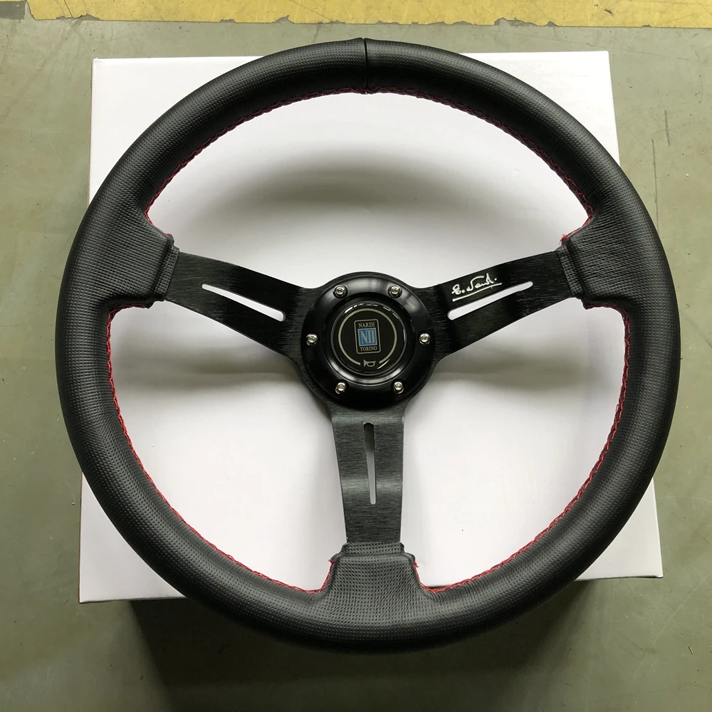 JDM 14Inch Racing NARDI Steering Wheel Universal Car Drift Fiber Leather Steering Wheel Volantes For VW HONDA TOYOTA BMW Nissan