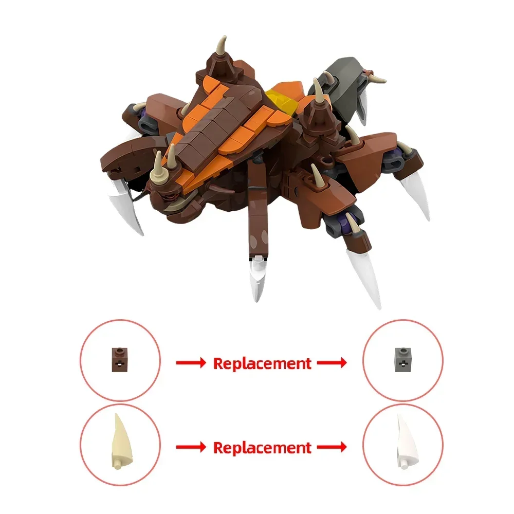 고브릭 MOC 저그 러커 히어로 저그 러커 브릭 모델, 스타크래프트 피규어 빌딩 블록 세트, 교육용 장난감 선물