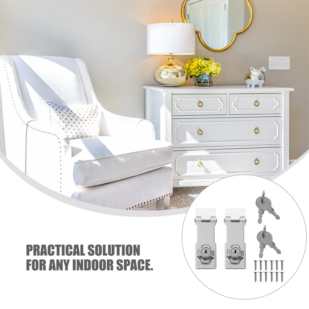 

2pcs Stainless Steel Security Door Latch Heavy Duty Bolt Lock For Bathroom Bedroom Kitchen Cabinet Wardrobe Interior Doors