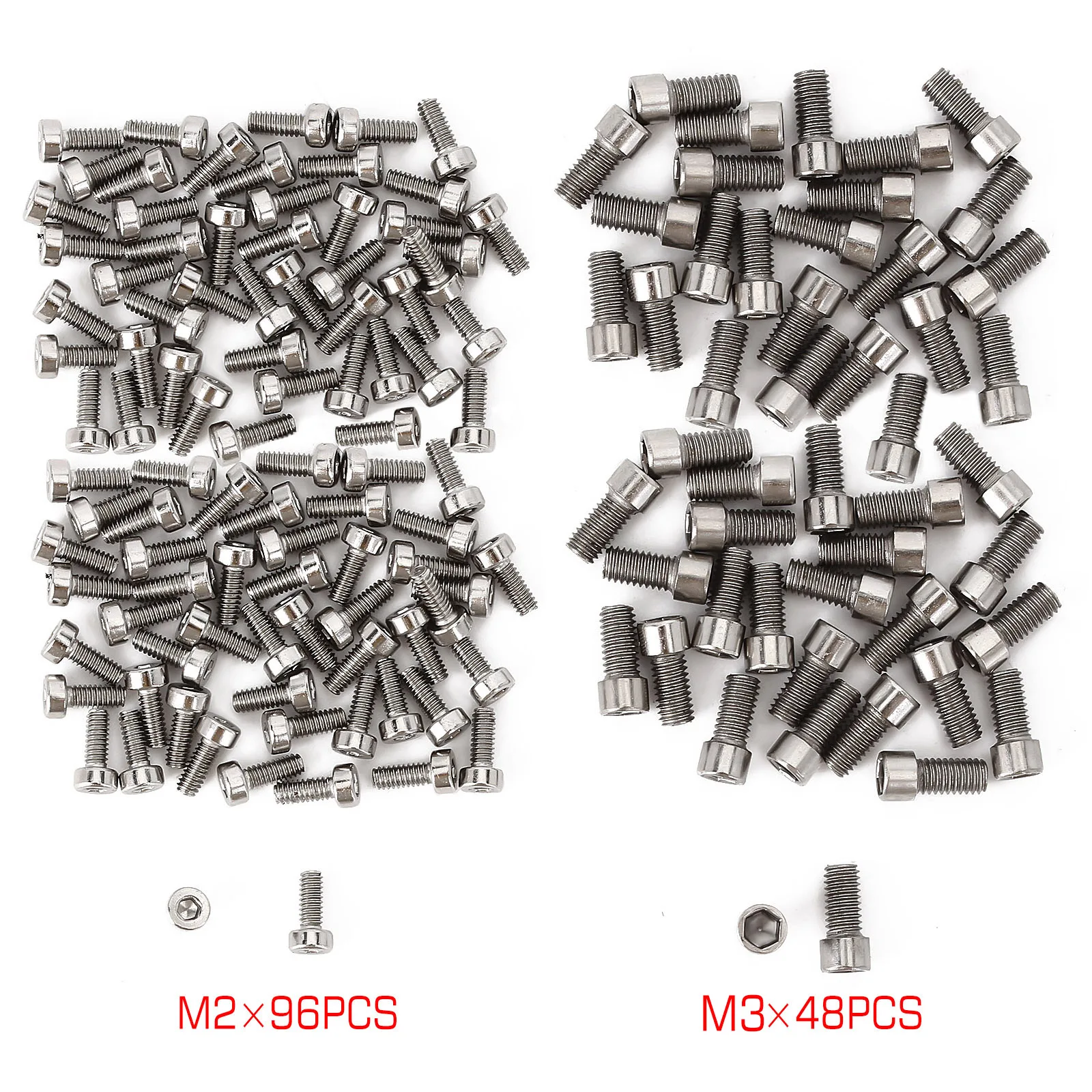 โลหะ M2 M3สกรูหกเหลี่ยม Fit 1.9 2.2ล้อสำหรับ1/10 RC รถ Crawler TRX4 Axial SCX10 90046 AXI03007อัพเกรดอะไหล่