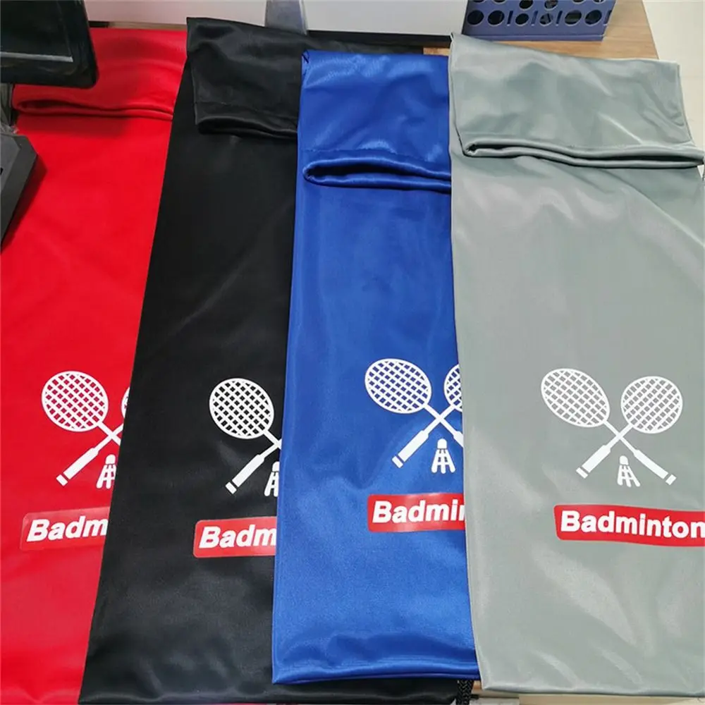 Drawstring Pocket Badminton Racket Bag Large Capacity Flannel Cover Tennis Racket Bags 2 Rackets Protective Sleeve