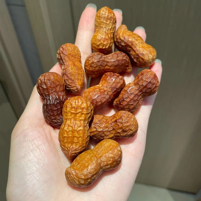 

Cliff Cypress Carving Peanut Statue Miniature Phone Chain Pendant DIY Accessories Wooden Figurine Crafts Holiday Gifts Decoratio