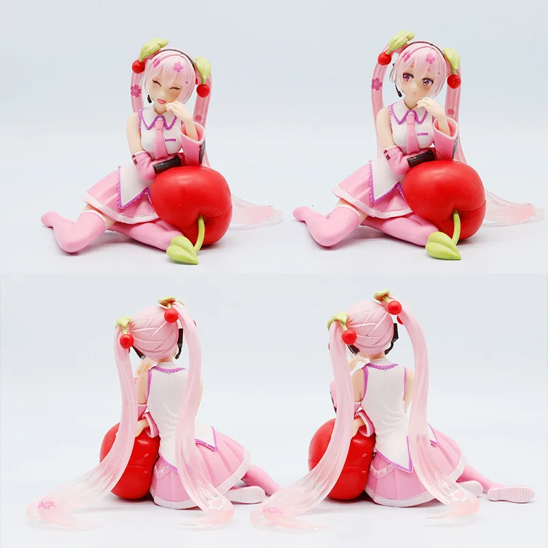 

New 12cm Hatsune Miku Anime Figures Pink Dress PVC Model Action Toys Cherry Pink Cherry Blossom Decoration Collect Fans Gifts