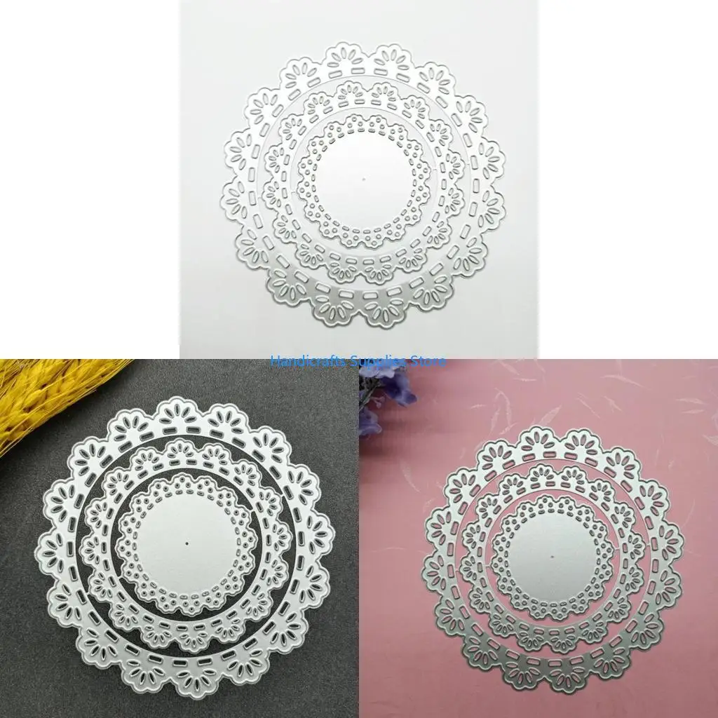 R1WA Cricle Cutting Dies Кружевные высечки 4,8 дюйма для изготовления карт DIY Альбом Бумажные поделки