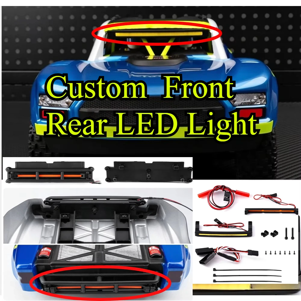 RC Short Course Truck Decor Upgrade Front & Rear LED Light Kit For 1/14 Arrma Mojave GROM custom size Replacement Accessories