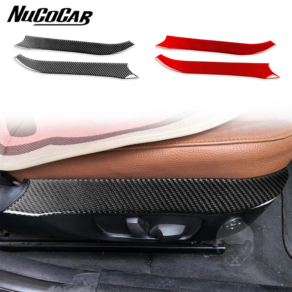 For BMW 3 Series E90 2005-2012 Carbon Fiber Seat Adjustment Upper Panel Trim strip Car Interior Accessories Decorative Stickers