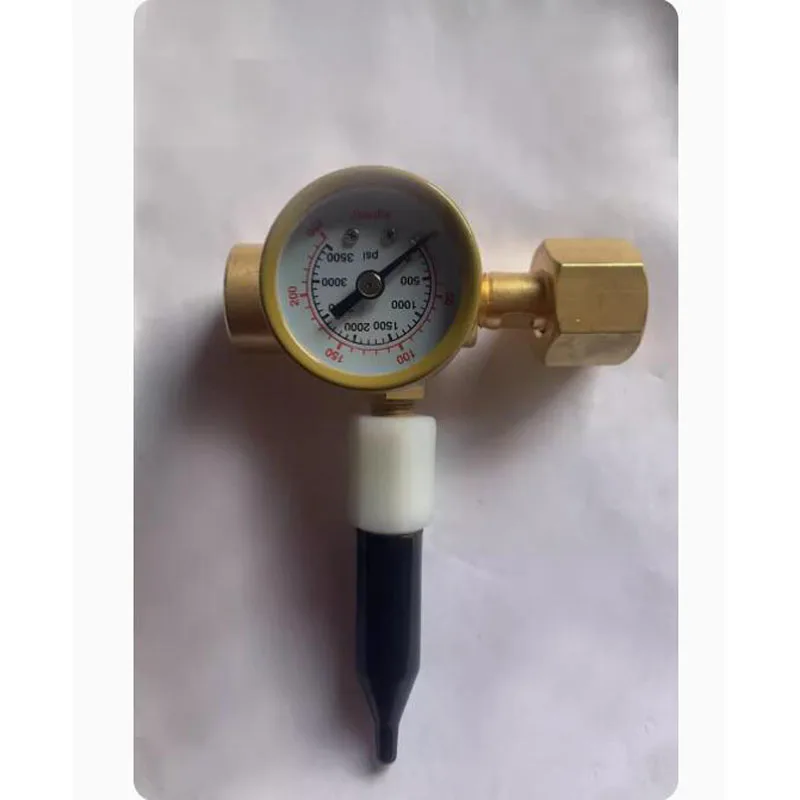 Válvula reductora de presión de globo de helio totalmente de latón, manómetro de inflado 0-3500PSI 0-250KGF/CM2, reductor de presión de helio