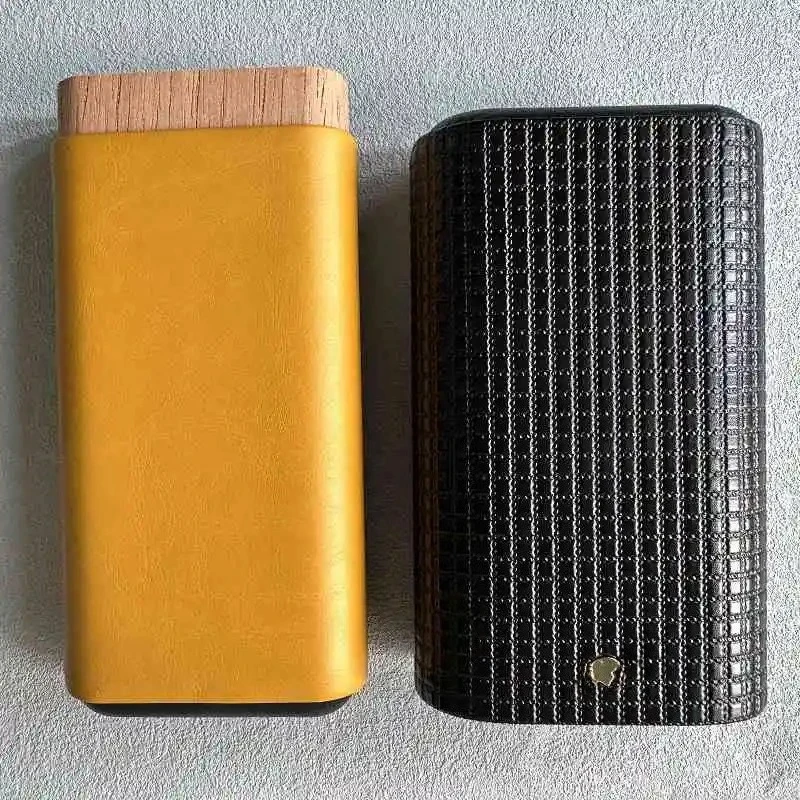 

Кожаный портативный дорожный хьюмидор для сигар на 3 штук с кедровой отделкой и ножом для сигар из нержавеющей стали 917