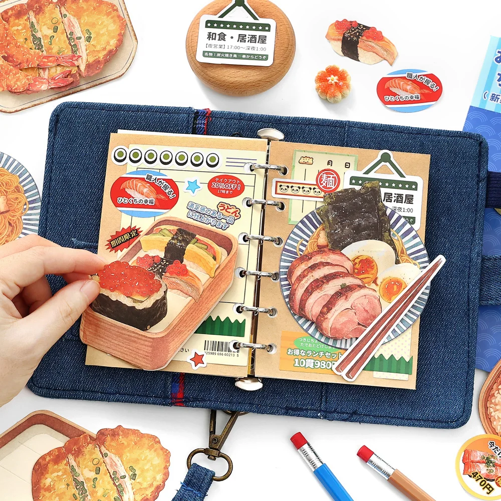 20 fogli/borsa Quinto materiale Confezione Snack Dessert Frutta Oggetti per la vita quotidiana Modello Note pieghevoli per biglietti d'auguri in carta per messaggi