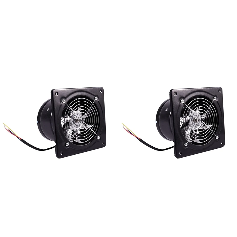 2X 220V Exhaust Fan 6 Inch Ventilation Exhaust Fan Hanging Wall Mounted Low Noise Smoke Exhaust Fan Air Vent Extractor