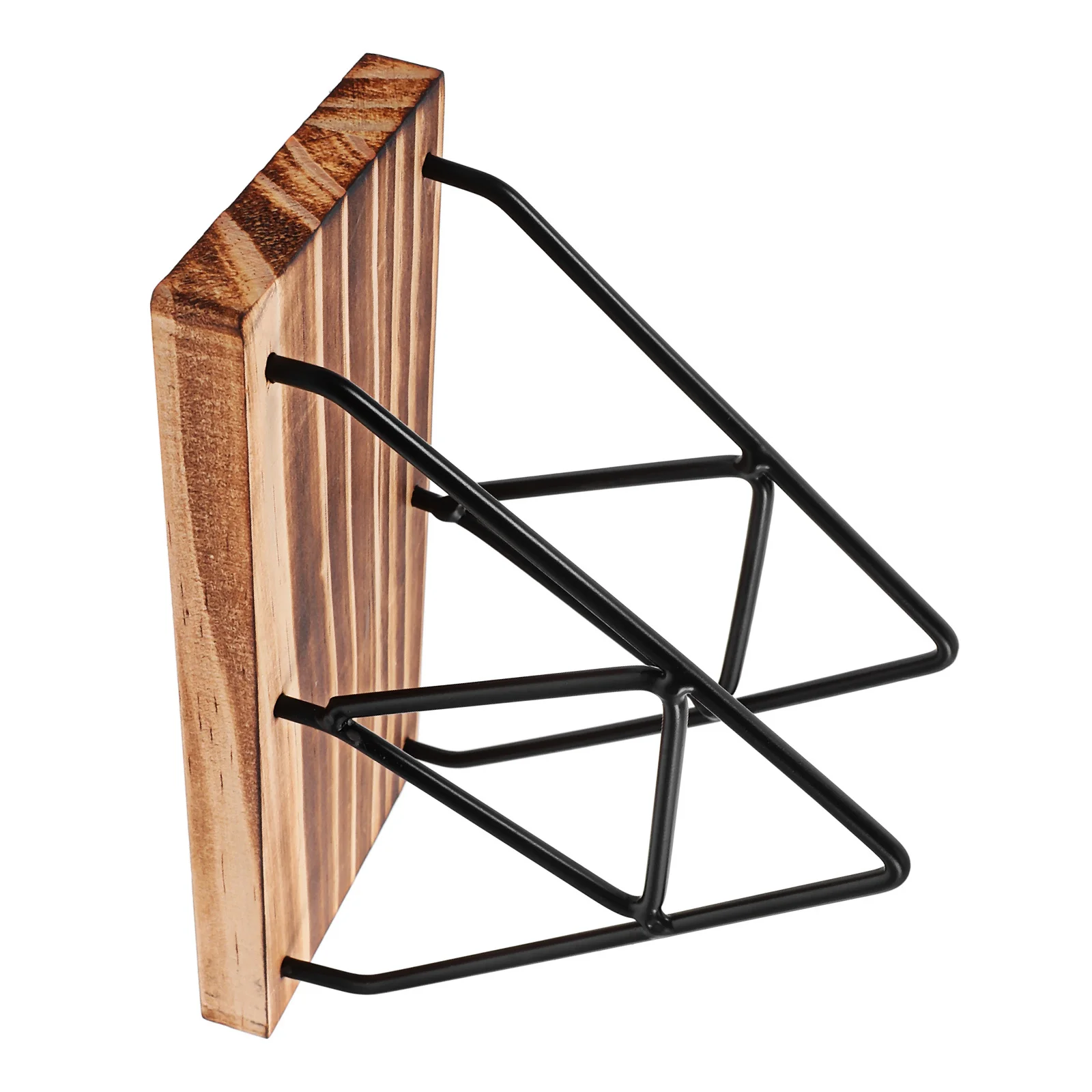 

Triangle Napkin Holder Metal Standing with Wooden Base Practical Paper Tissue Organizer Table Napkin Stand Tissue Holder
