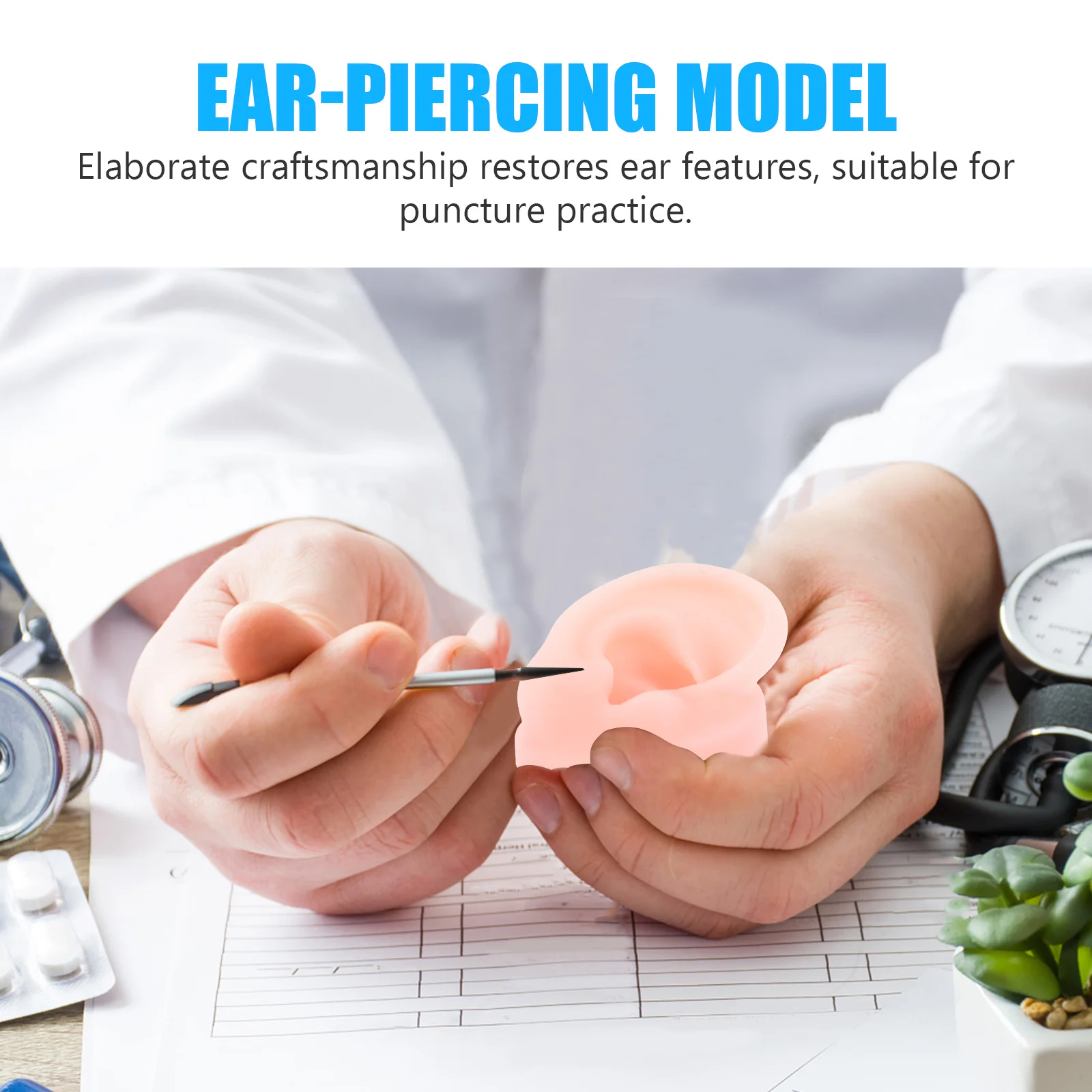 Artificial Ear Mold Fake Silicone Jewelry Model Piercing Kit Earphone Silica Gel Practice Tool