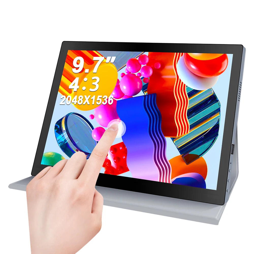 

Портативный монитор 2K 4:3 с сенсорным экраном 9,7 дюйма 2048X1536 HD-удлинитель для Raspberry Pi XBox PS4/5 Switch Windows PC Display