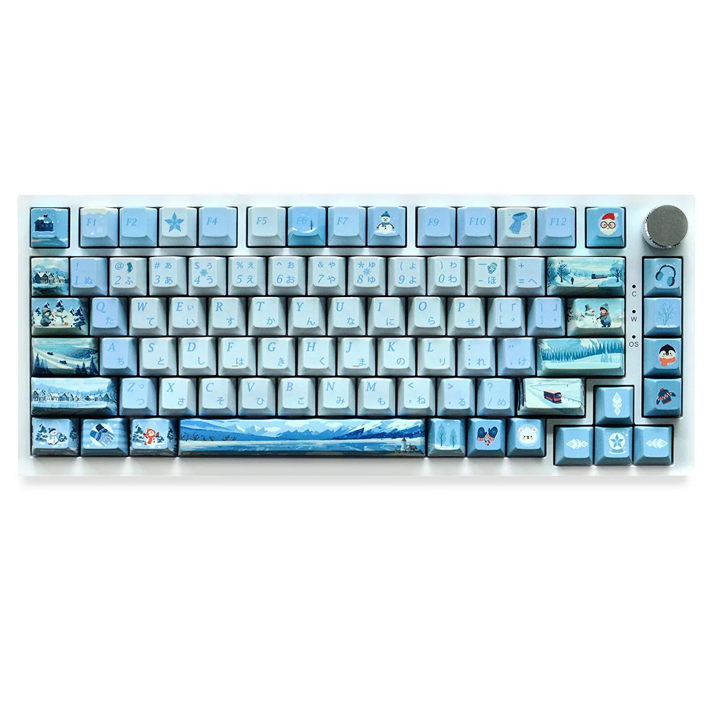 

Personality Cherry Profile Winter Joys Keycaps Dye Sub PBT Ergonomic Design for 61/64/104/108 Mx Switch Mechanical Keyboard