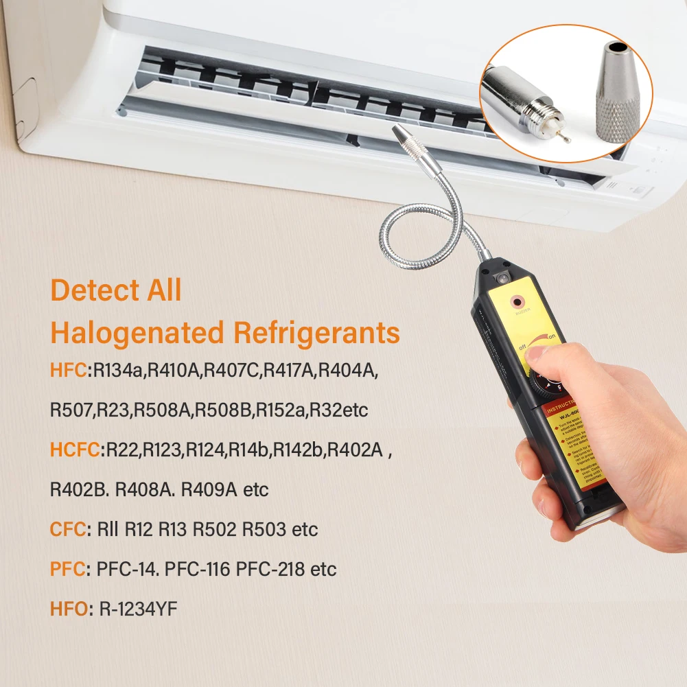 WJL-6000 Freon Leak Detector สารทําความเย็นฮาโลเจนเครื่องตรวจจับ Air Conditioner HCFCs เครื่องทดสอบก๊าซการตรวจจับเครื่องมือ