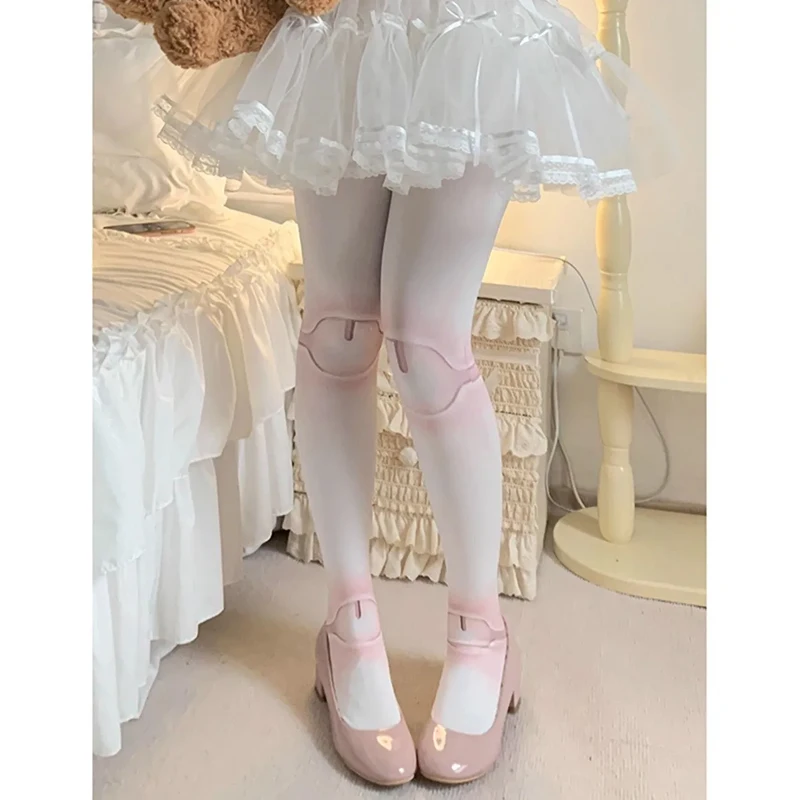 اليابانية Kawaii لوليتا الجوارب النسائية الصيف الخريف الجوارب الحلو فتاة المخملية المطبوعة جوارب طويلة JK Harajuku لطيف كوس الجوارب