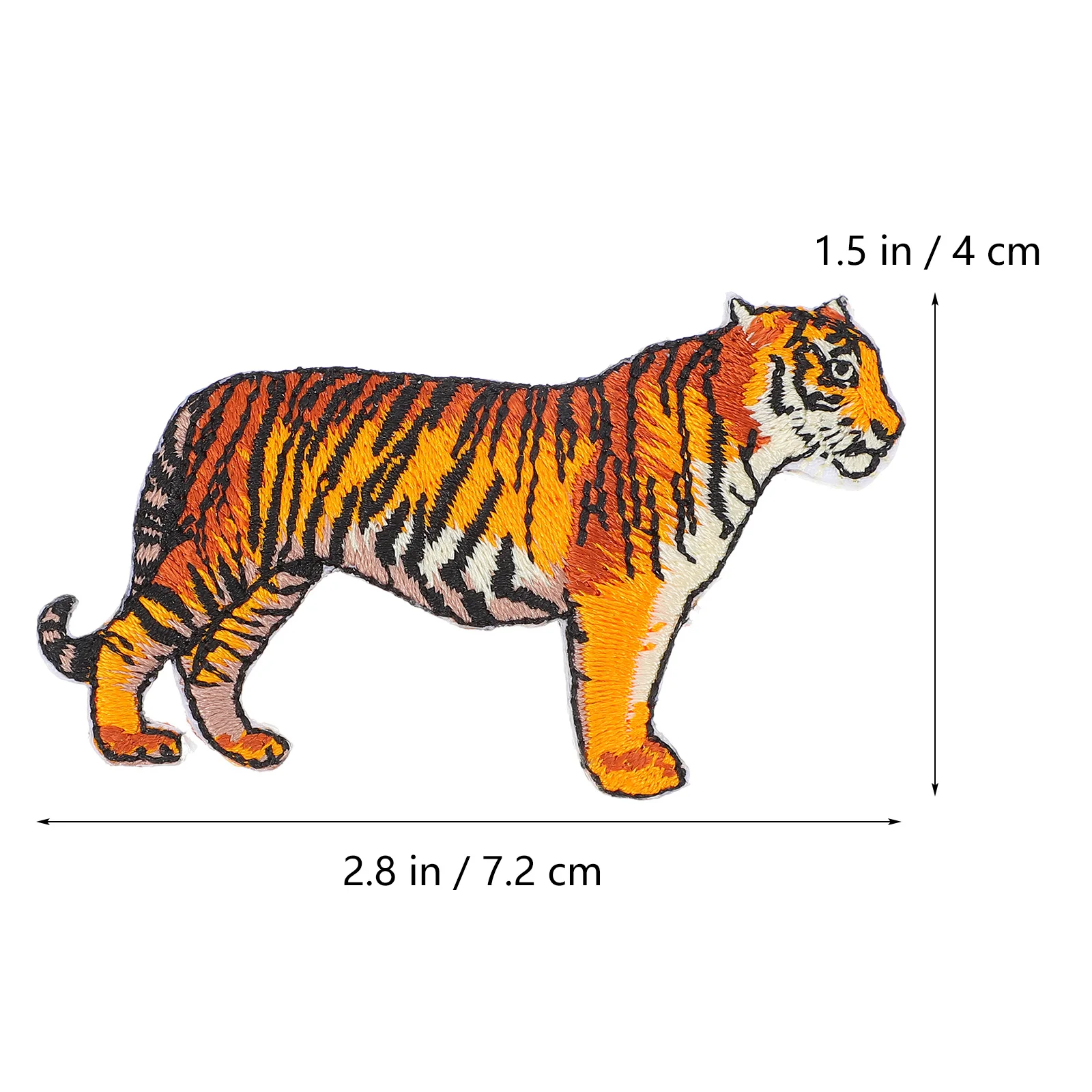 

2pcs Tiger Pattern Embroidery Patches Cloth Garment Accessories Durable Iron-On Sewing Repair Decorative Diy Clothes Bags Hats