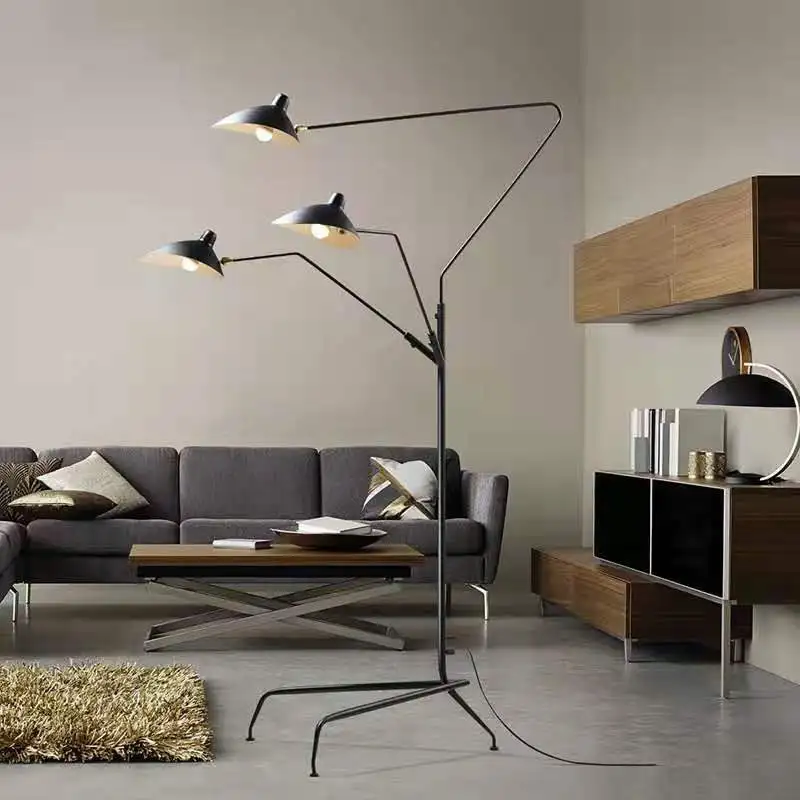 SANDYHA Modern Minimalist LED Floor Lamp 3 Heads Iron Art Standing Table Lights for Living Room Dining Table Bedroom Decor Home