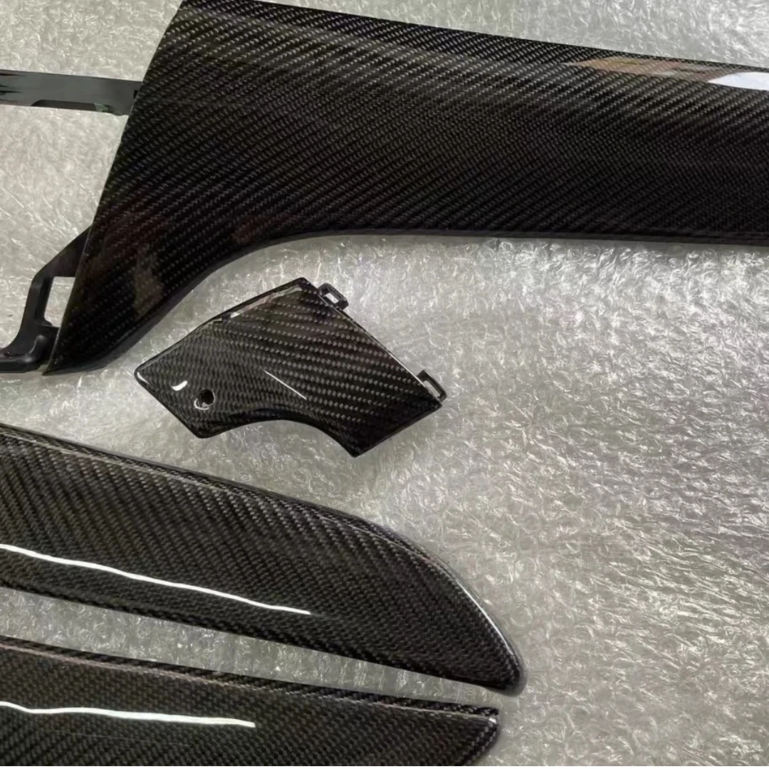 6 PCS Real Carbon Fiber Car Interior Door Handle Panel Replacement Strip for W166 ML GL 2012-2015 GLS GLE 16-2019