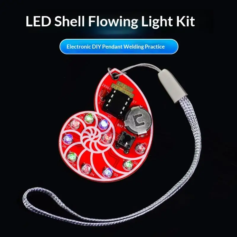 LED Shell Flowing Light Kit With Colorful Flashing Effects And DIY Welding Practice Function Perfect For Electronic Hobbyists