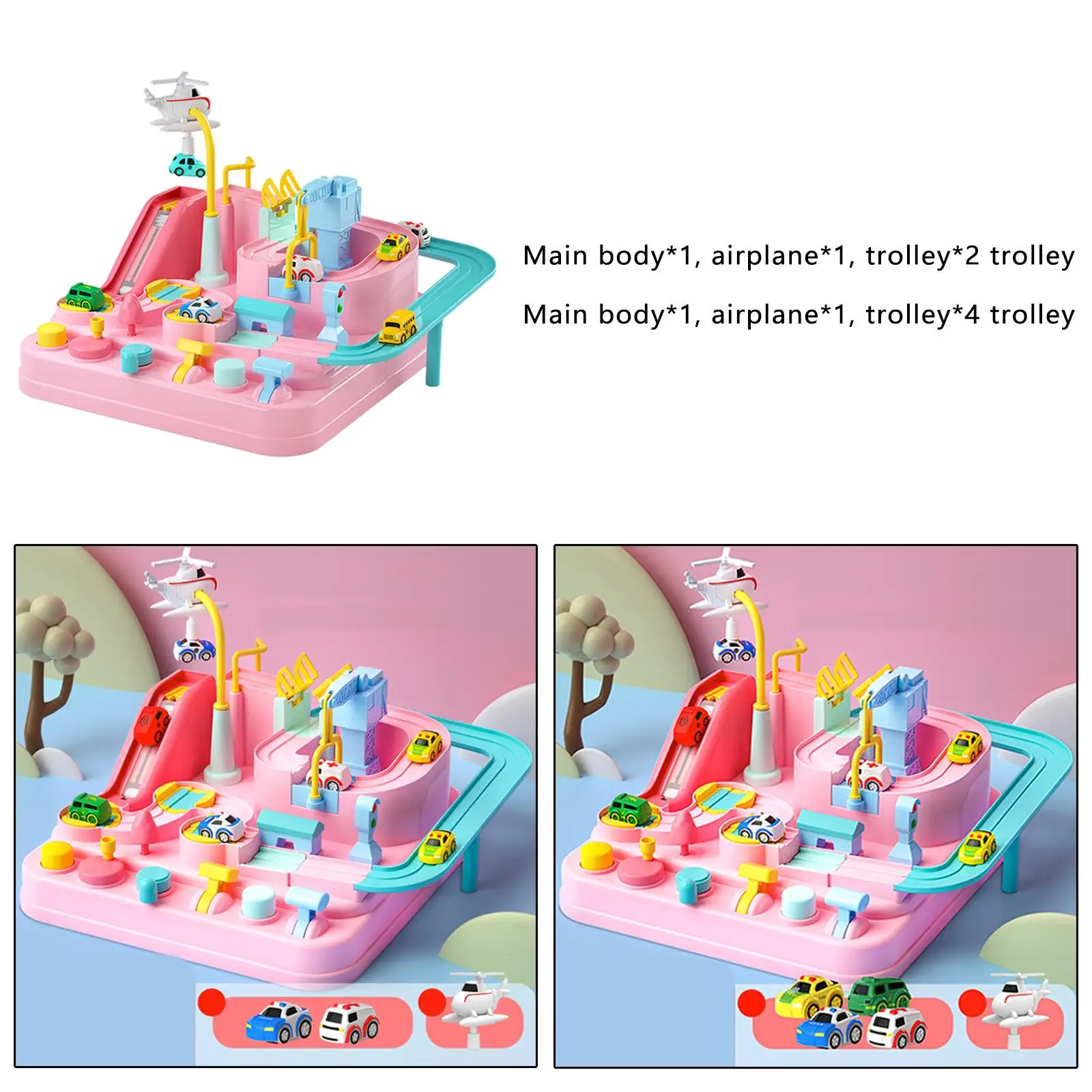 レールおもちゃ 車両おもちゃ 組み立て済みおもちゃ インタラクティブおもちゃ プレイセット 車の冒険 子供用おもちゃ 幼児用