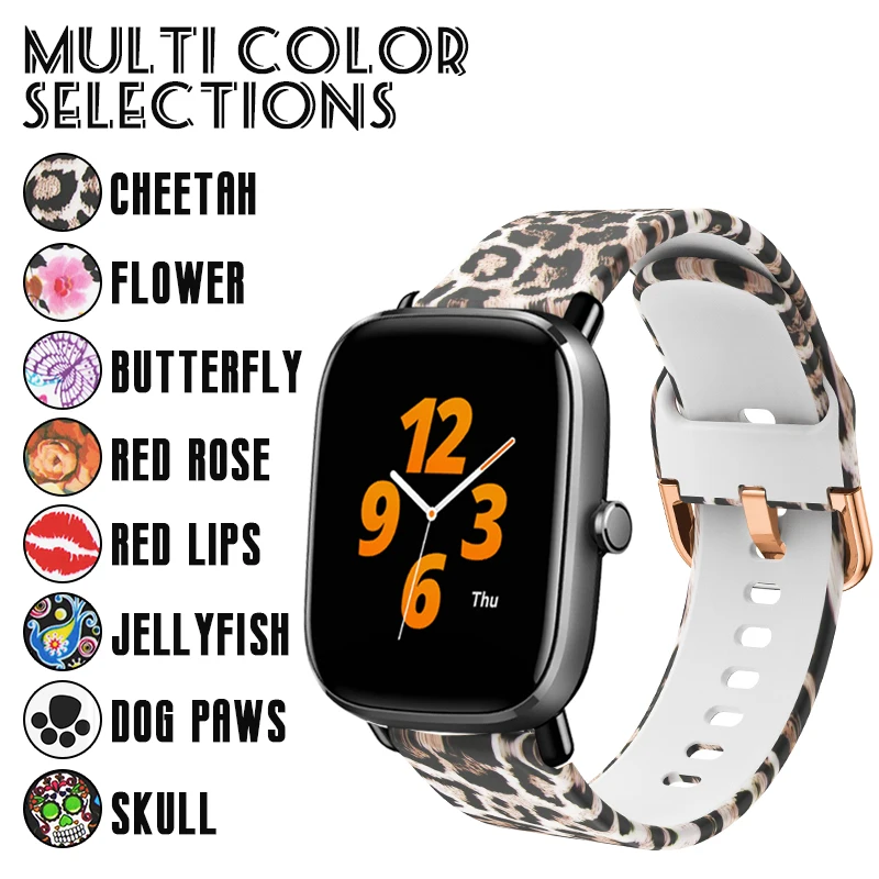 

Fashion Printing Silicone Strap For Huami Amazfit GTS 2 Mini/Amazfit bip S Pop Pro eplacement Wristband Bracelet Accessories