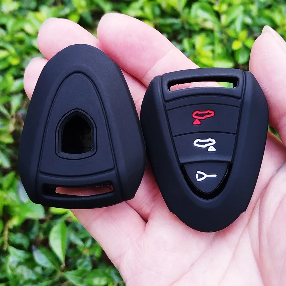For Porsche 911 997 Boxster 987 Cayman Parts 3 Buttons Silicone Car Remote Key Case Cover Shell Keychian Fob Holder Accessories