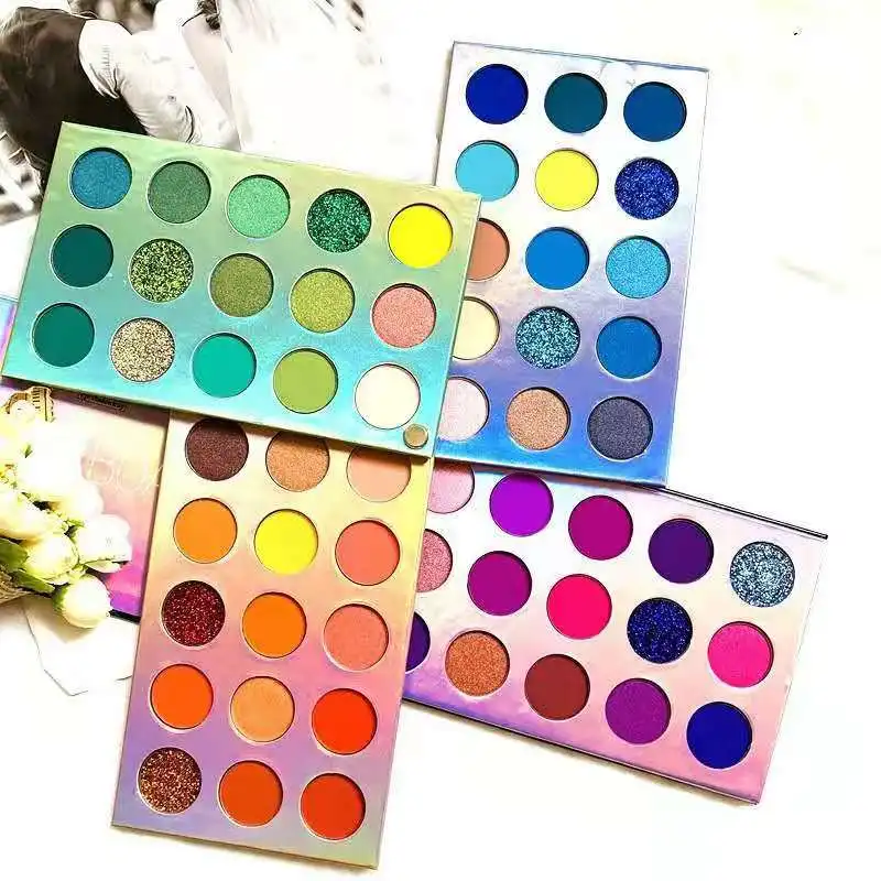 60 Color Eyeshadow Palette 4 in 1 Stereo Makeup Palette Set Highly Colored Glitter Shimmer Pearlescent Eyeshadow Makeup Kit