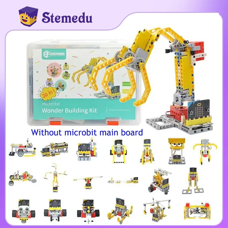 ELECFREAKS Micro:bit 32 en 1 Wonder Building Kit, placa de expansión Wukong para rompecabezas, bloques de construcción, Micro bit, divertido para niños, codificación STEM