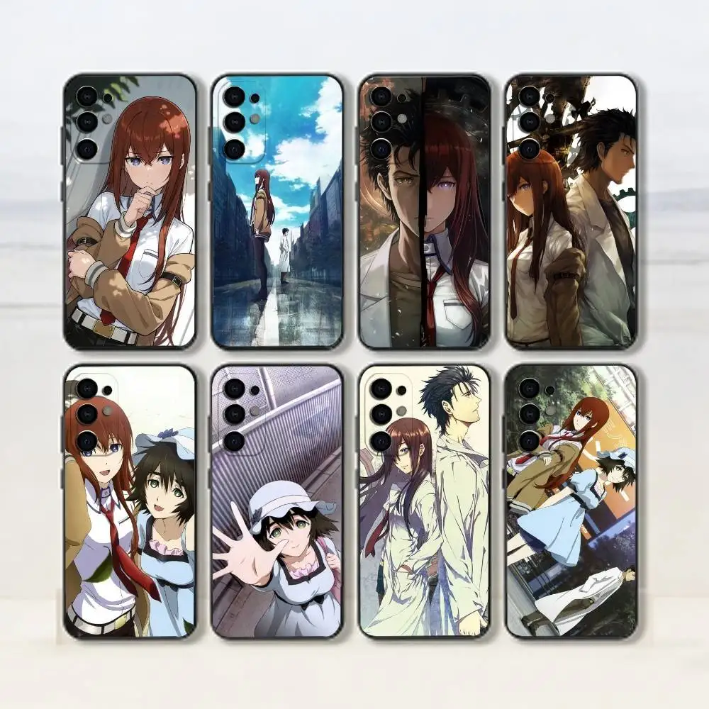 Rintaro Okabe-Kurisu Makise-Mayuri Shiina  Phone Case Black Silicone Soft For Samsung S25,S24,S21,S22,S23,S30,Ultra,S20,Plus,Fe,