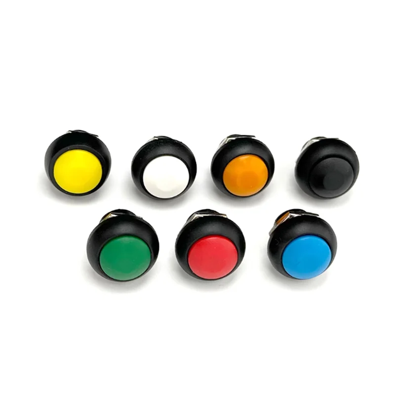 

5Pcs Mini 12mm Waterproof Round Button Switch Pbs-33B 1A 250V Self-Reset