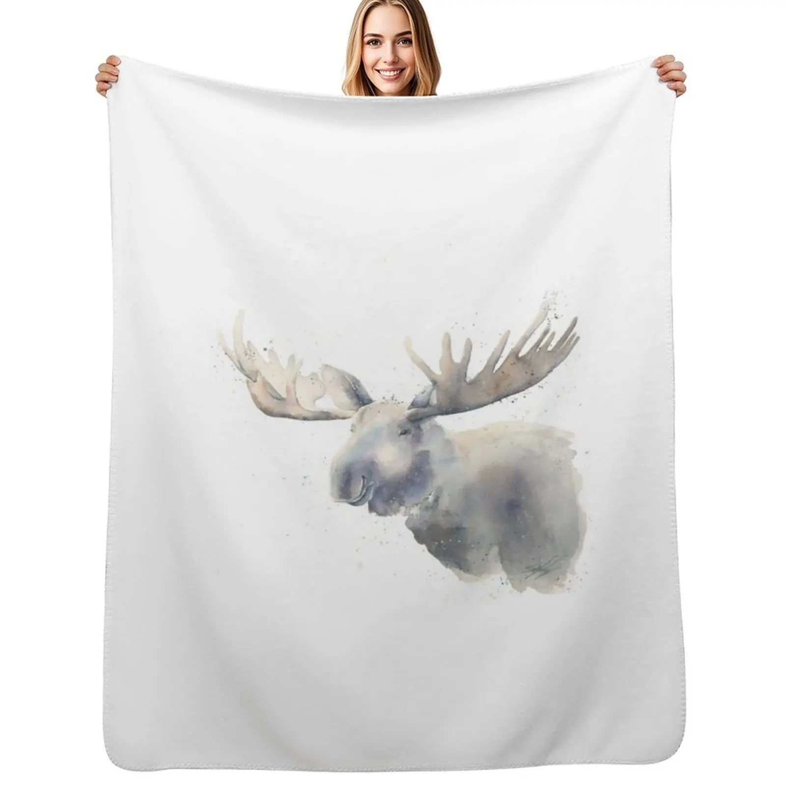 

A Moose on the Loose Throw Blanket For Decorative Sofa Winter beds Soft Beds Travel Blankets