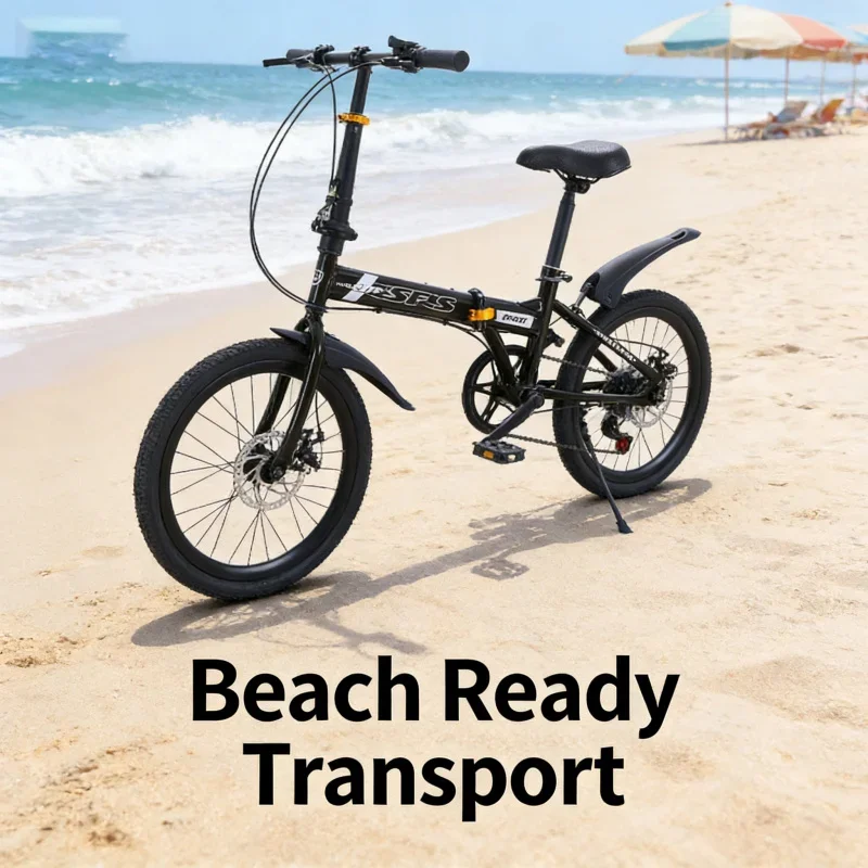 

Black 20-inch Adult Student Folding Bicycle with Variable Speed Disc Brake for Outdoor Riding Mountain Bike Wholesale Source