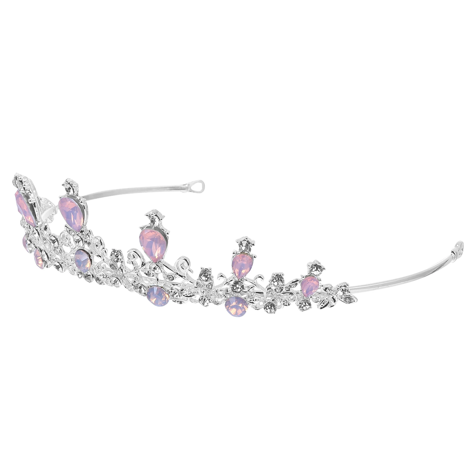 

Crystal Rhinestone Hair Accessories Bride Crystal Headdress Crown Wedding Hair Accessories Vintage Bride Crown Pink Tiara