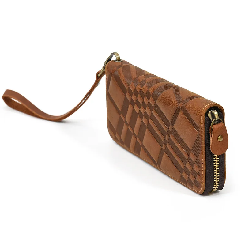 Carteira masculina retrô criatividade bolsa longa presentes do dia dos pais carteira retrô bolsas de couro simples carteira mhqb