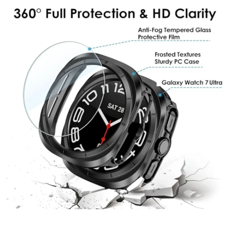 For Samsung Galaxy Watch 7 Ultra LTE Stainless Steel Strap Samsung Watch 7 Ultra 47mm Milan Magnetic Bracelet  Protective Case