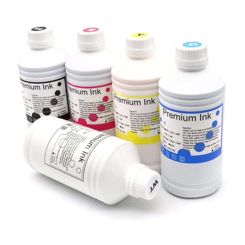 1000ml DTG Ink For DX5 DX6 DX7 TX800 XP600 I3200 Textile Garment Ink For Epson L1800 1390 R1900 R3000 9600 4800 F2000 Printer